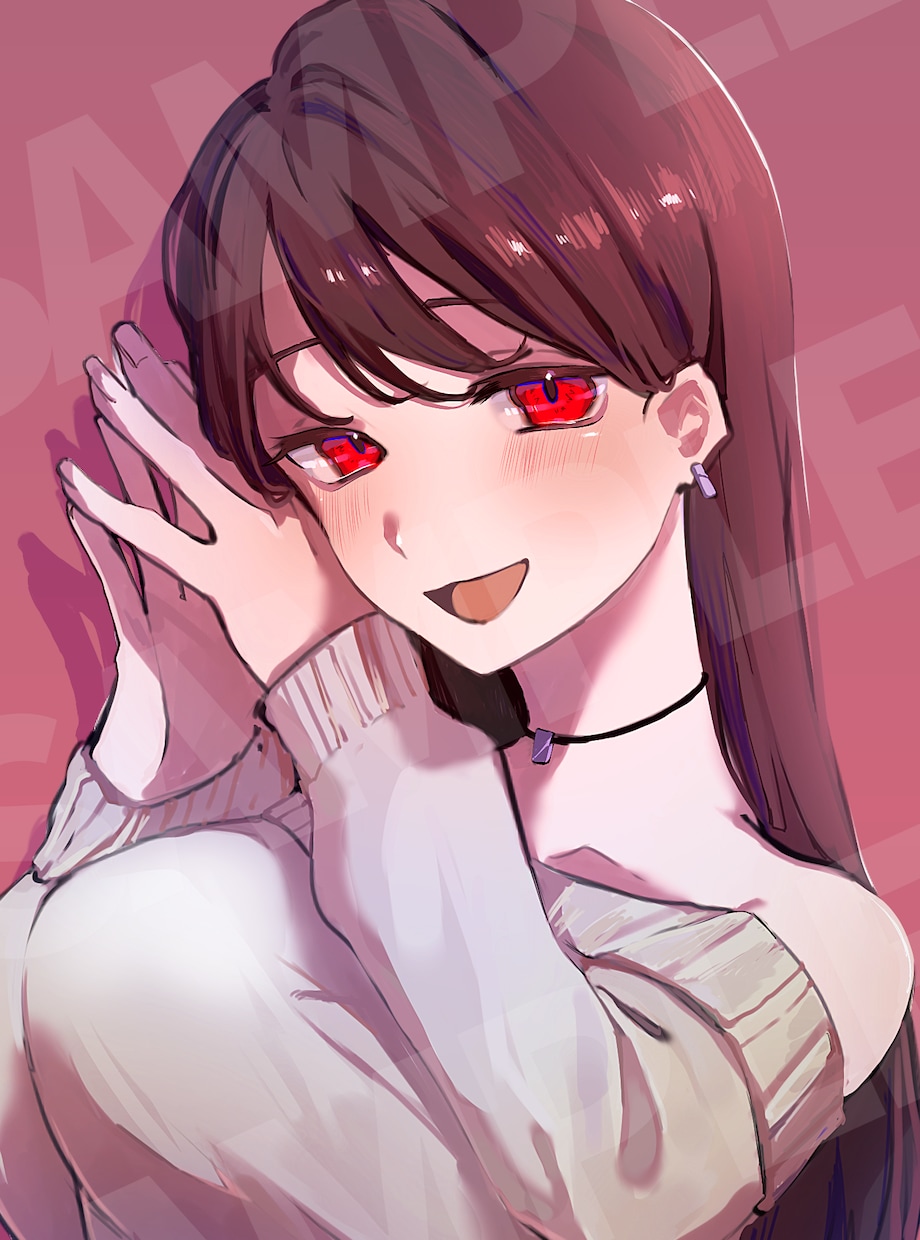 SNSアイコンを描きます 上半身のイラストを長方形または正方形で描きます。 イメージ1