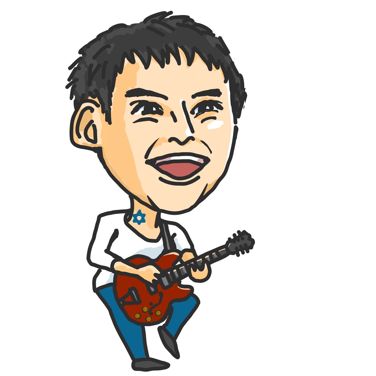 楽器込でミュージシャン、バンドマンの似顔絵描きます 推しのバンドマンへのプレゼントに！ご本人のアイコンにも！ イメージ4