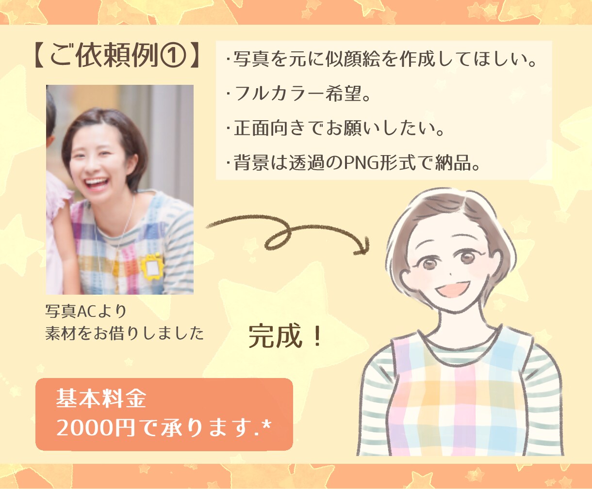 似顔絵描きます *.商用利用OK！ 温かみのある優しい色合いでお作りします イメージ2