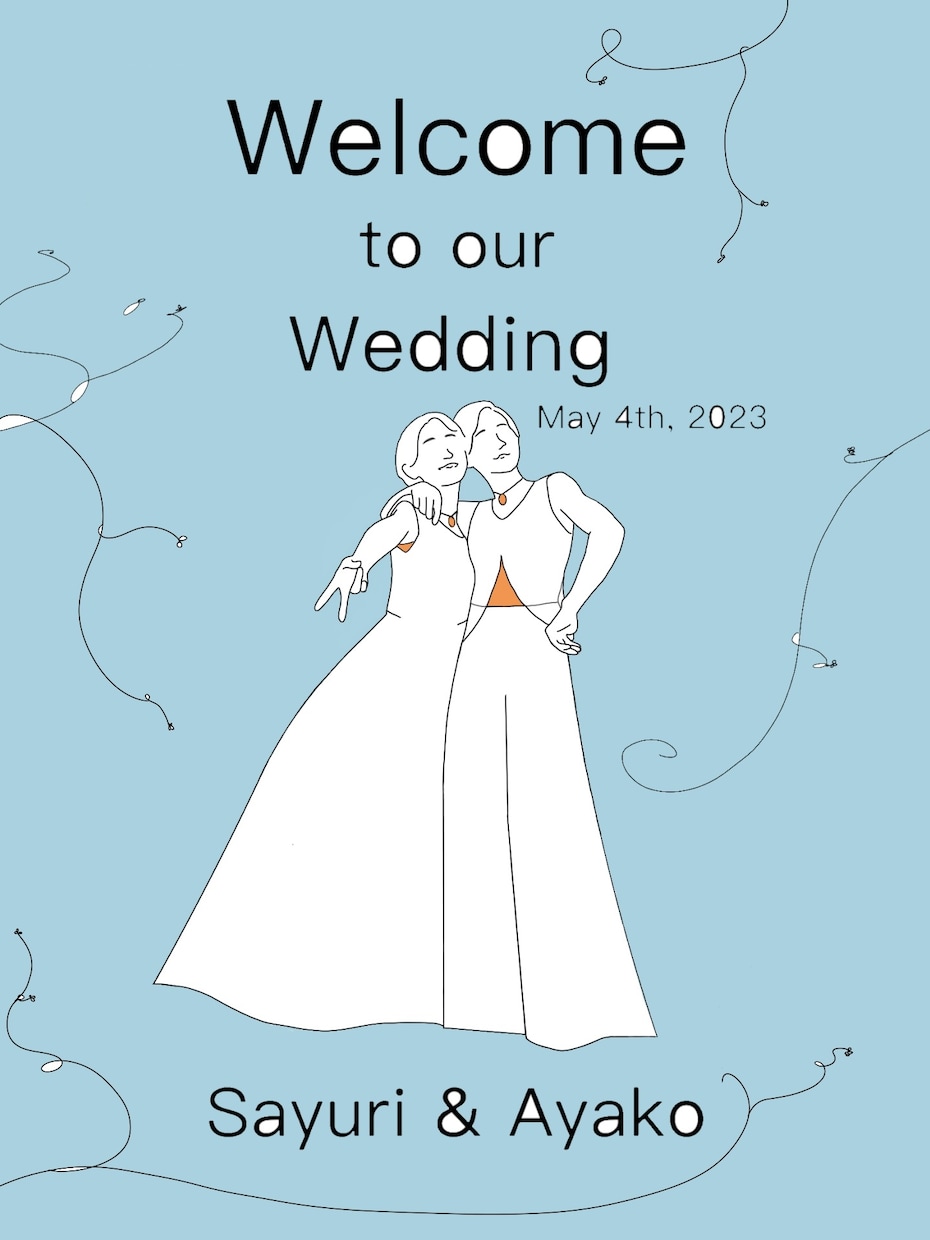 結婚式ウェルカムボード描きます LGBTQカップル歓迎。様々なココロ、カラダ、あなたらしさ イメージ3