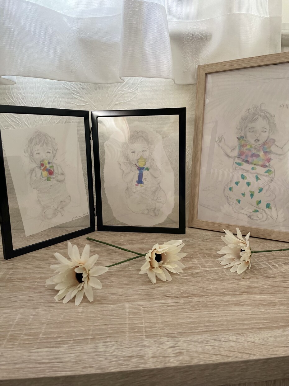 お子さまの絵を描きます 柔らかいタッチの鉛筆画とちぎり絵のmix画法 イメージ4
