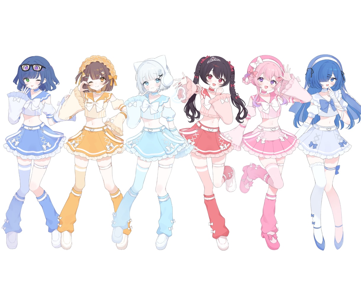 一枚絵/キービジュ/立ち絵/三面図など制作します 甘めでふんわりした絵柄であなたのキャラを描かせて下さい♪ イメージ5