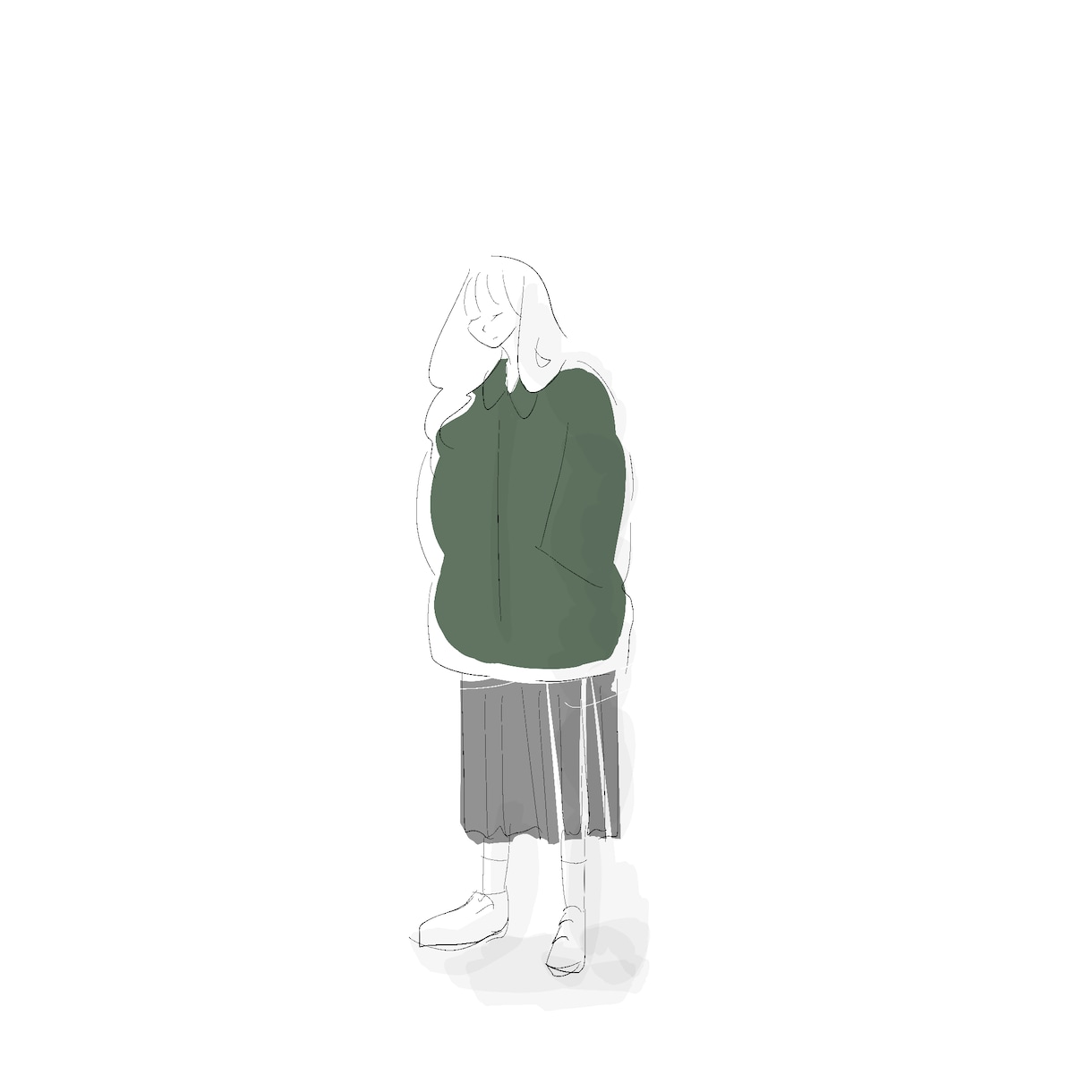 差し色のワンカラーがゆるかわいいイラスト描きます あなたのご希望に沿った内容で対応します◎ イメージ1