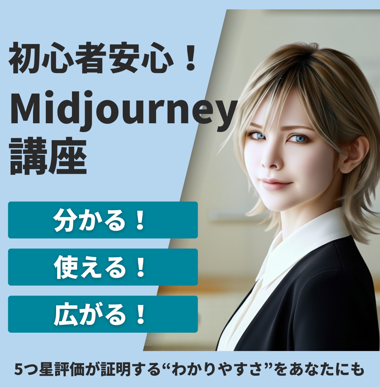 AI歴4年の講師がMidjourneyを教えます 初心者OK｜専用資料付き・画像から動画まで60分伴走 イメージ1