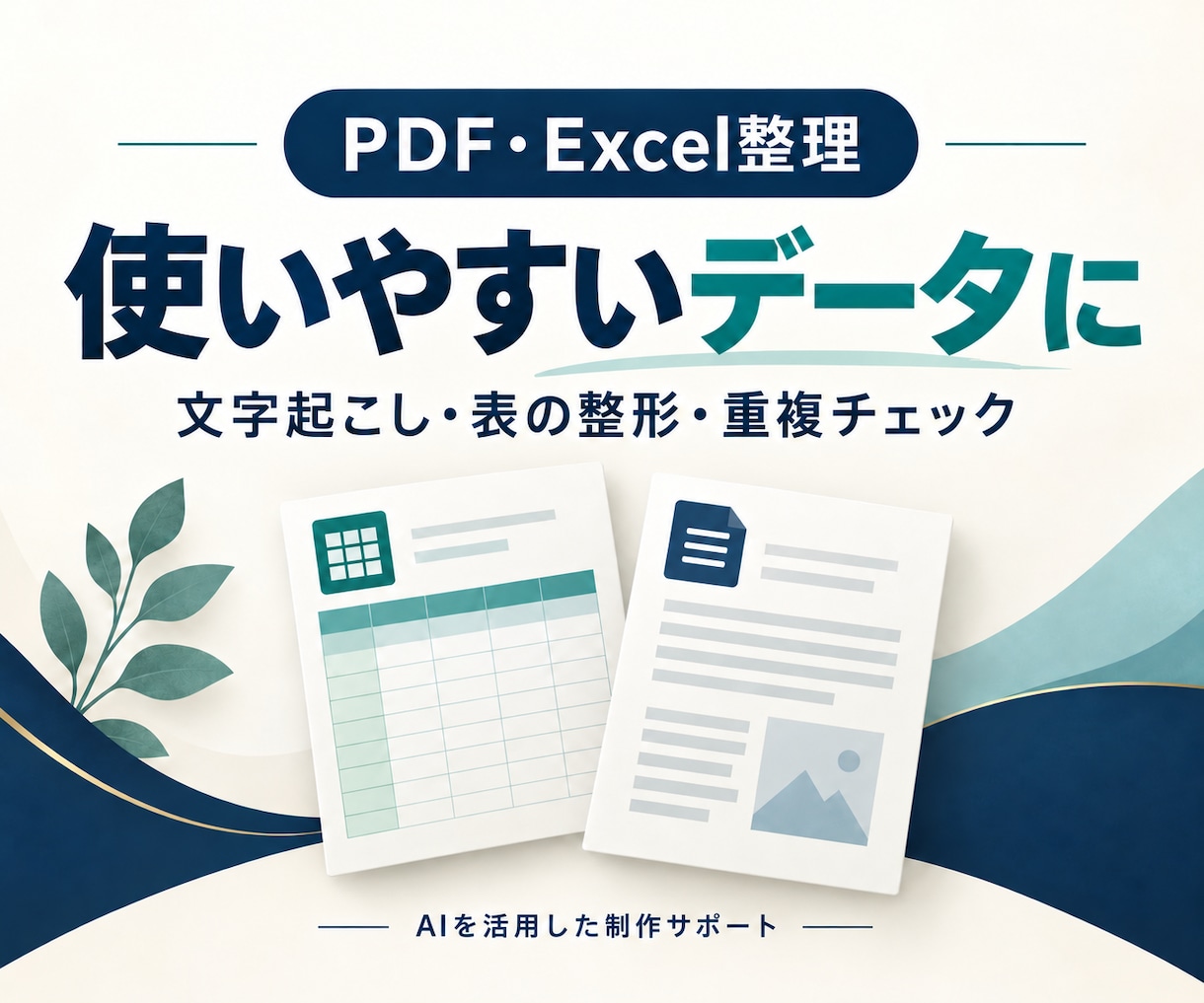 PDFの文字やExcelの表を整理します 文字起こし・表の整形で、使えるデータへ イメージ1