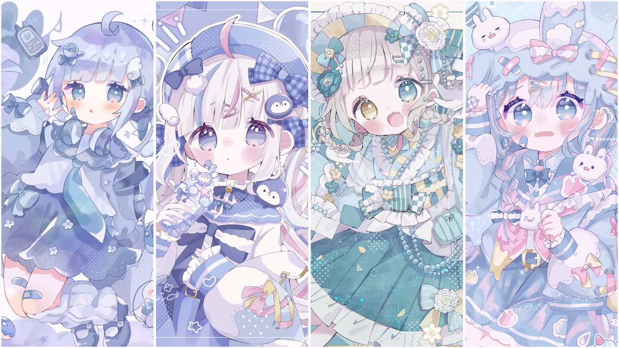 かわいいVTuberモデルをデザインから制作します モデリング・配信画面・待機画面までおつくりします！ イメージ3