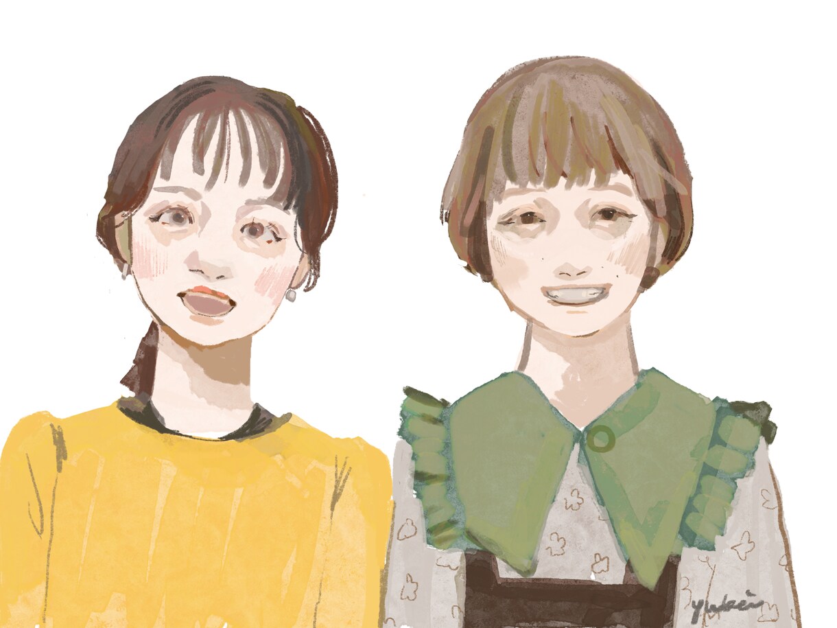 SNS等用の似顔絵制作します ご自身、またはパートナー、ペットとの絵が欲しい方へ イメージ4
