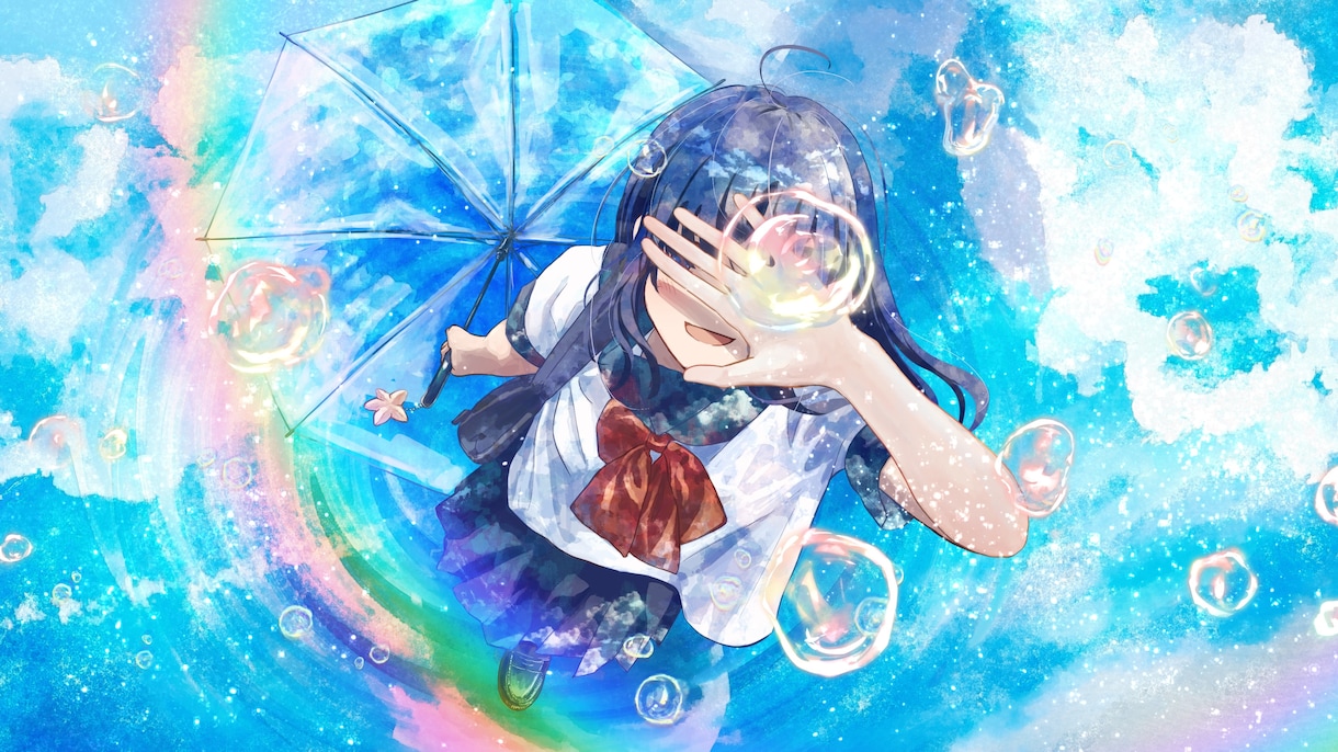一枚絵・風景・人物・背景・イラストを制作いたします ＊儚くて綺麗なイラストをお届け＊ イメージ3