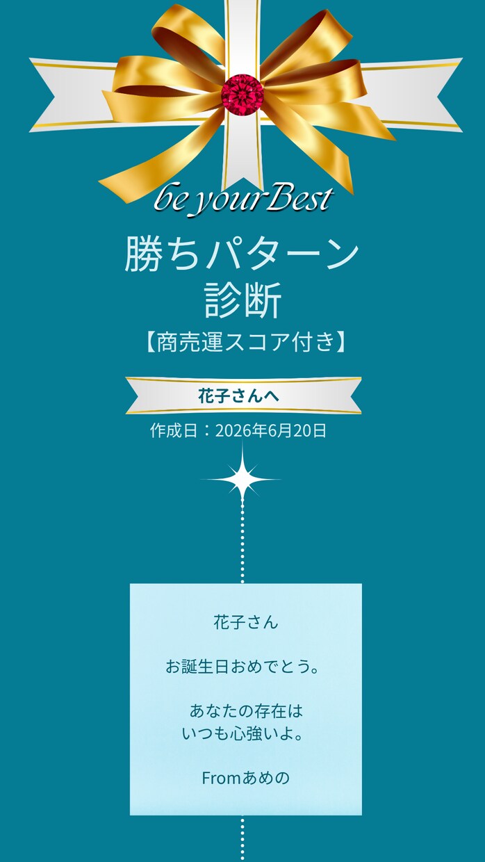 あなたの勝ちパターンを四柱推命で診断します 【商売運スコア付き】｜適職・自分らしい働き方・強み発見 イメージ2