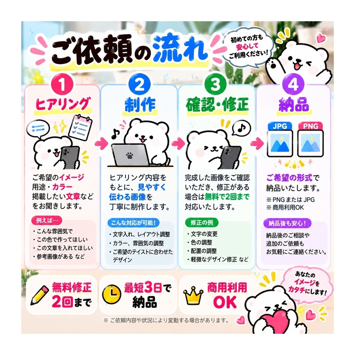 SNSで目を引く投稿画像を制作します Instagram・X対応｜見やすく伝わる画像を丁寧に制作 イメージ4
