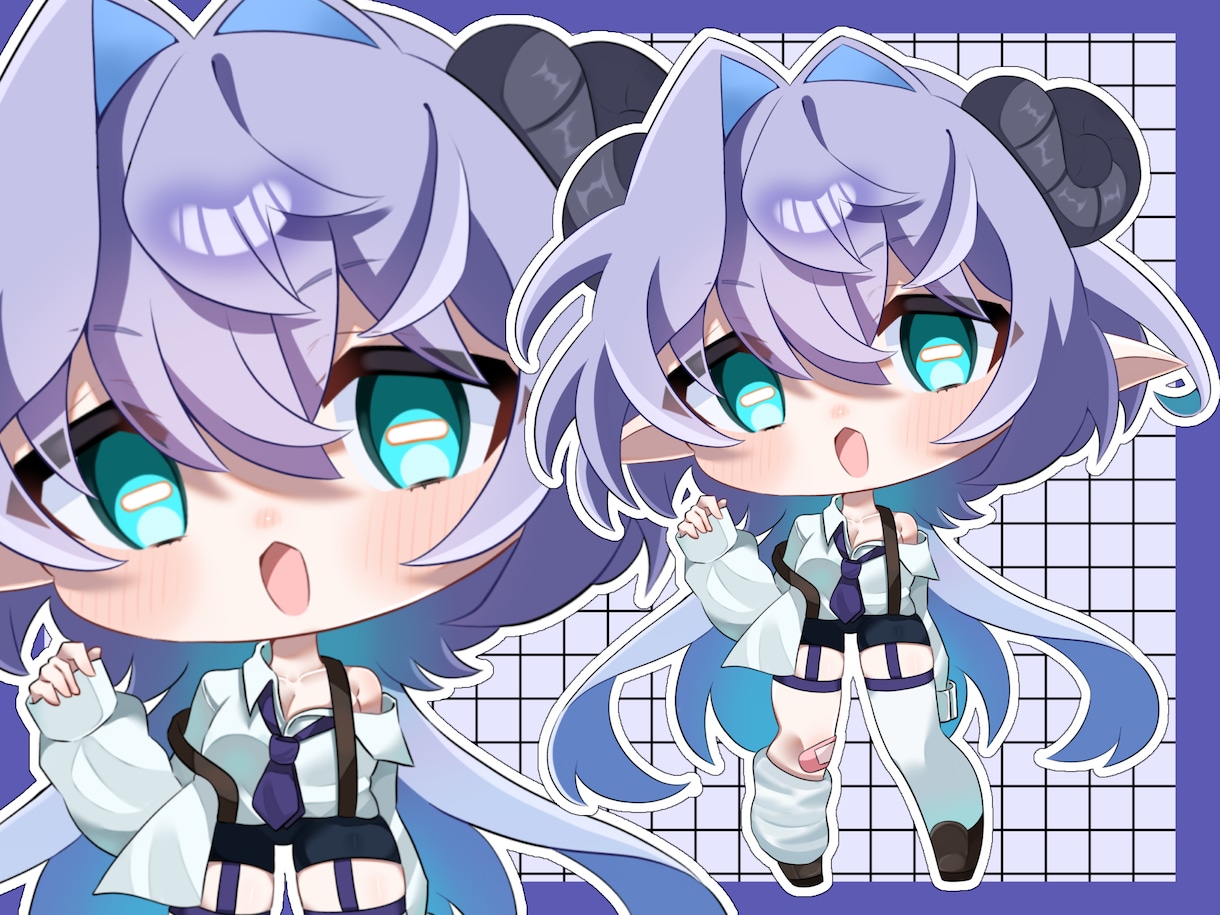 SNSで使用できるミニキャライラストを描きます SNS活動でイラストが必要な方のためのイラストを作成します! イメージ1