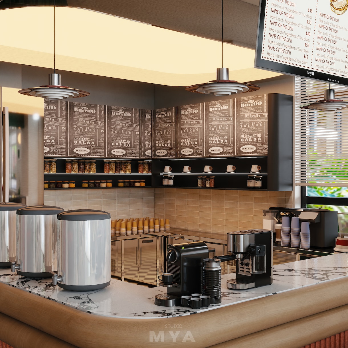 飲食店・店舗のCGパースを制作しますます 【4K高品質】図面から綺麗でリアルな内観パースを作成します イメージ3