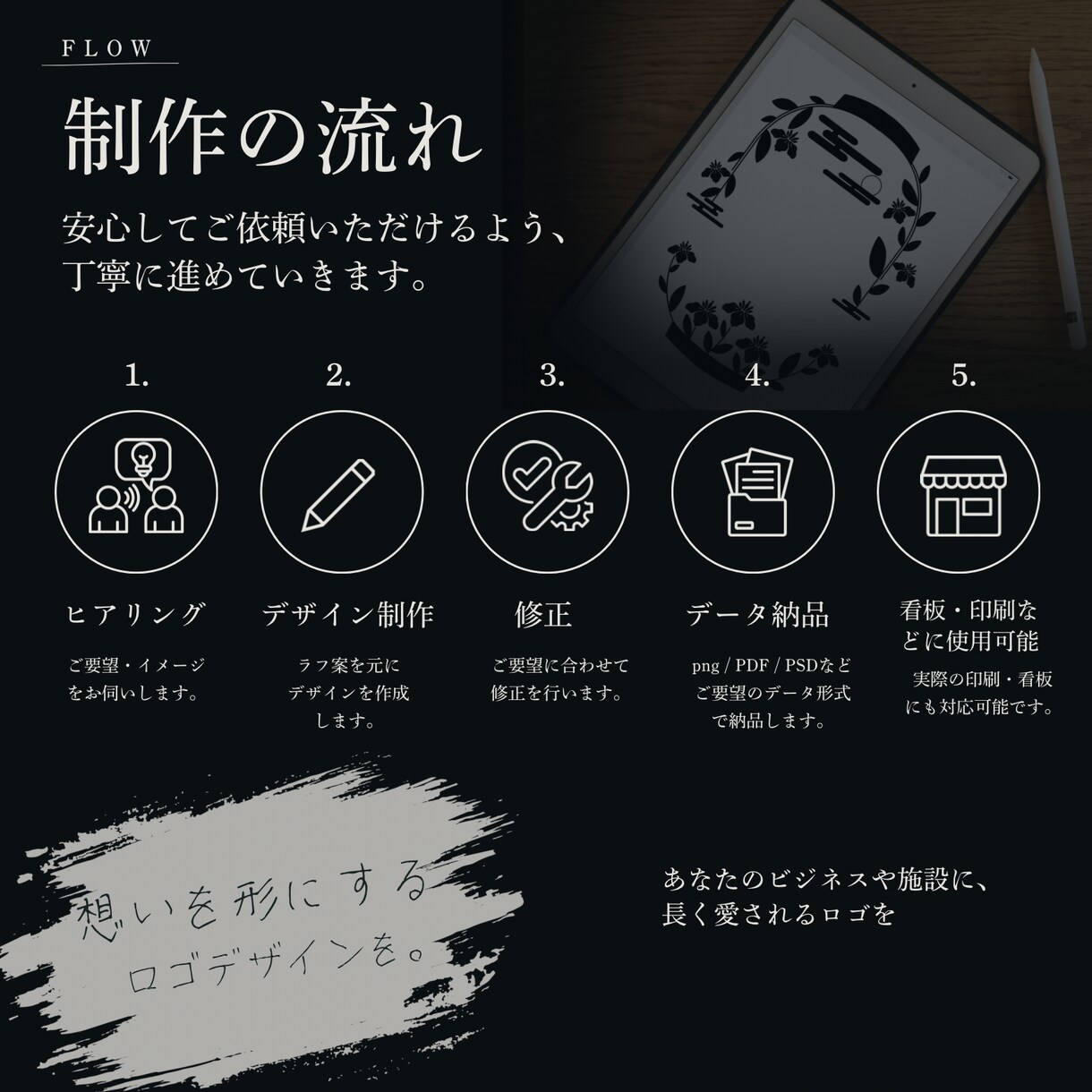看板施工の実績多数！和風・店舗ロゴ作りますます 実際の看板に映える！唯一無二の和風ロゴ イメージ3