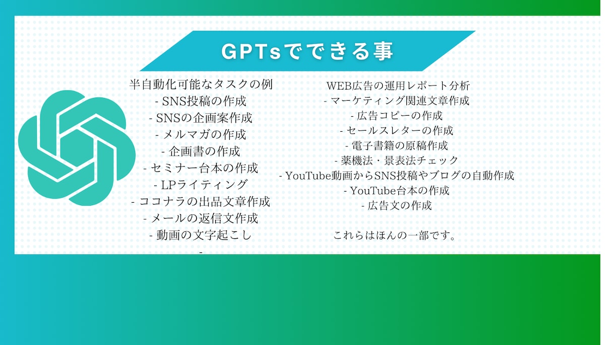あなたのオリジナルGPTs作成します AIを活用して業務半自動化しませんか？ イメージ2