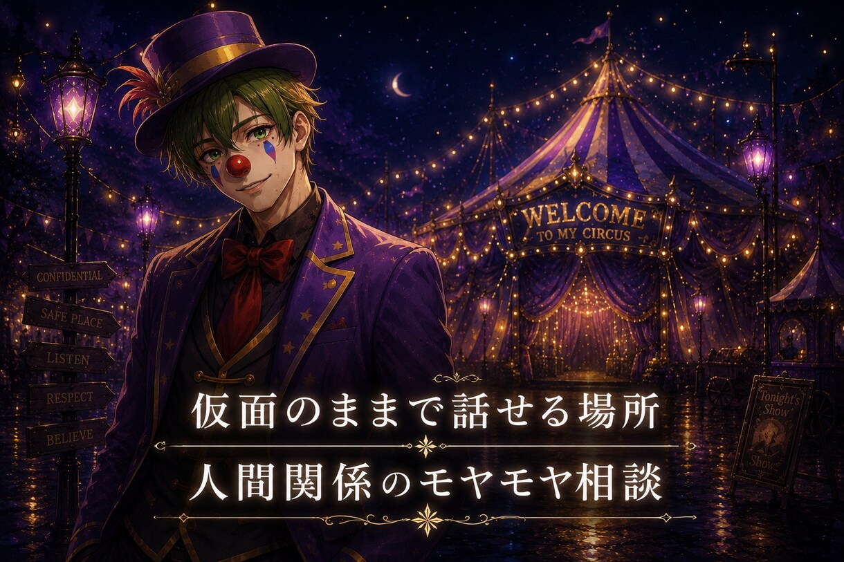 人間関係のモヤモヤをやさしく聴きます 誰にも言えない本音を、仮面のまま話せる場所 イメージ1