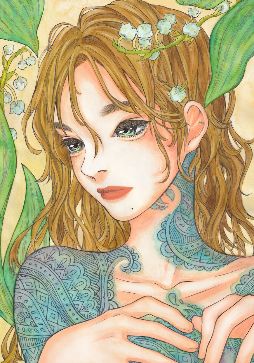 水彩で世界観のあるイラスト製作いたします アナログイラストならではの特別な一枚をお届けします。 イメージ1