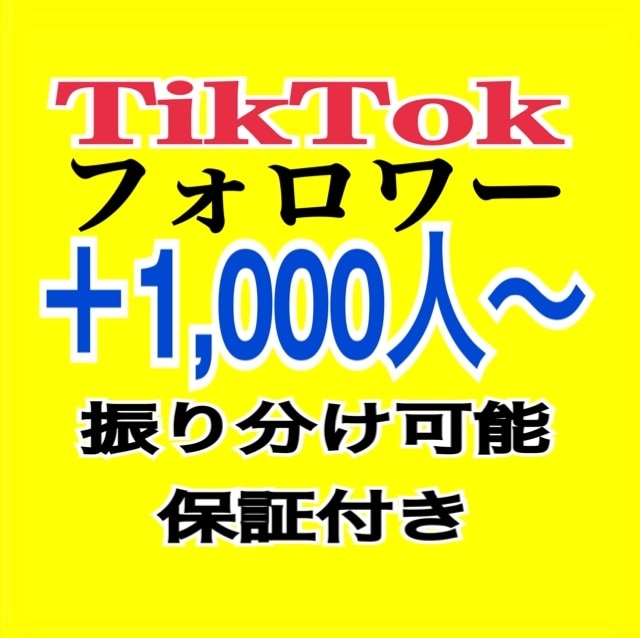 TikTokフォロワー＋1000人以上増やします ティックトック/いいね増加/再生回数 イメージ1