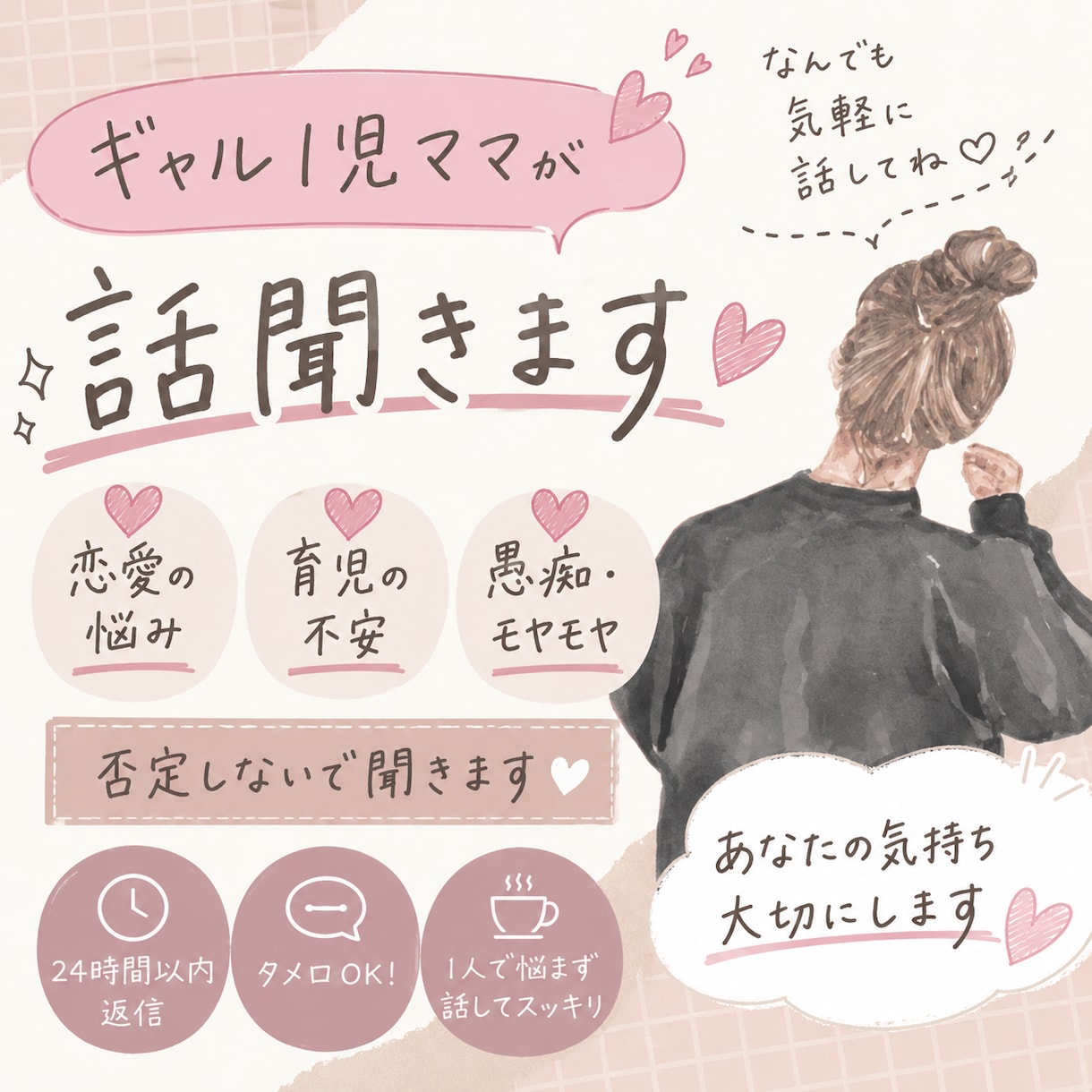 相談・愚痴聞き・話し相手になります 相談全般お聞きします気軽にご相談ください✨ イメージ1