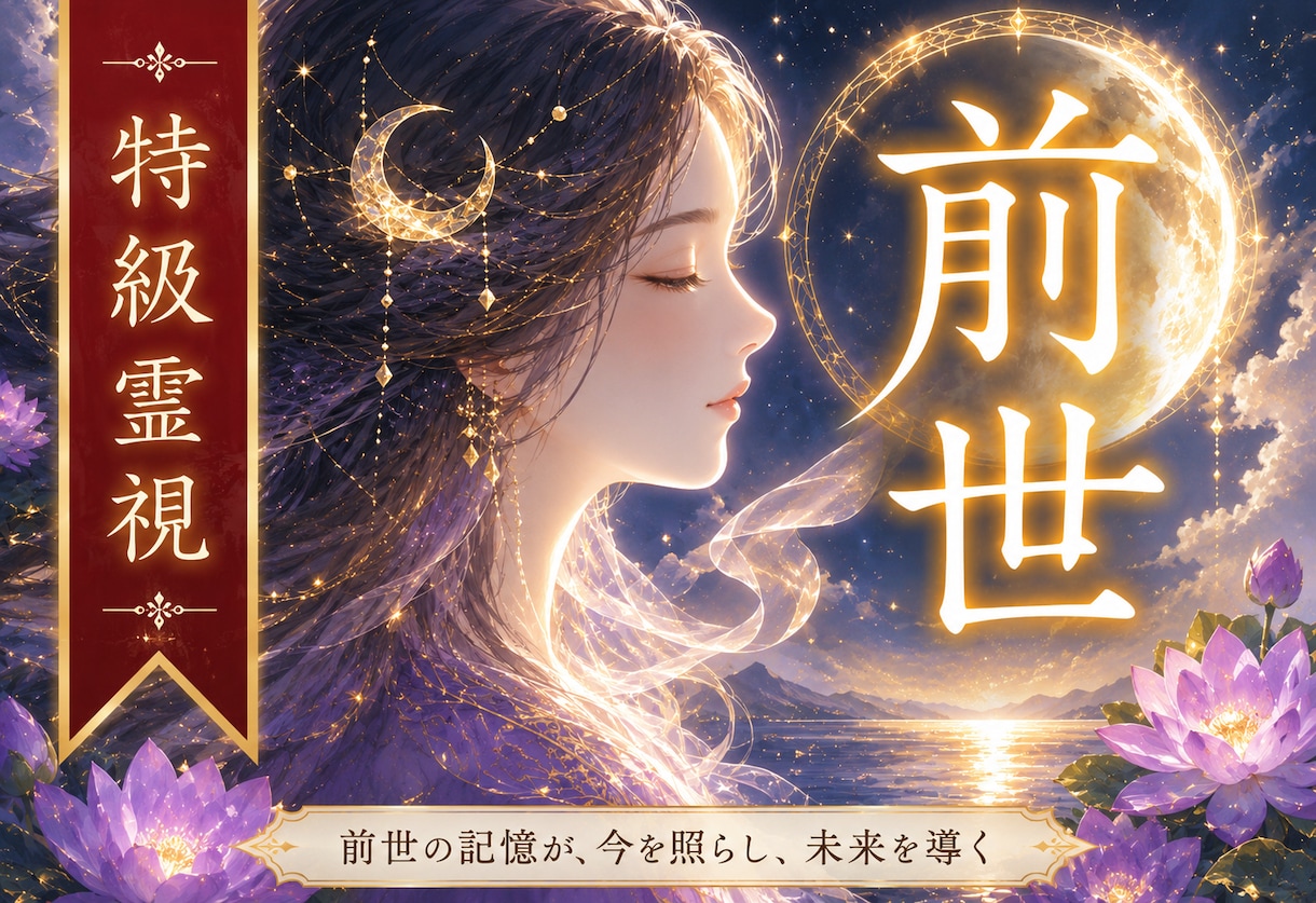 前世鑑定☽ 過去の経験・課題・約束を強力霊視します 前世から持ち越した負のブロックを外し今世で自由な魂を授けます イメージ1