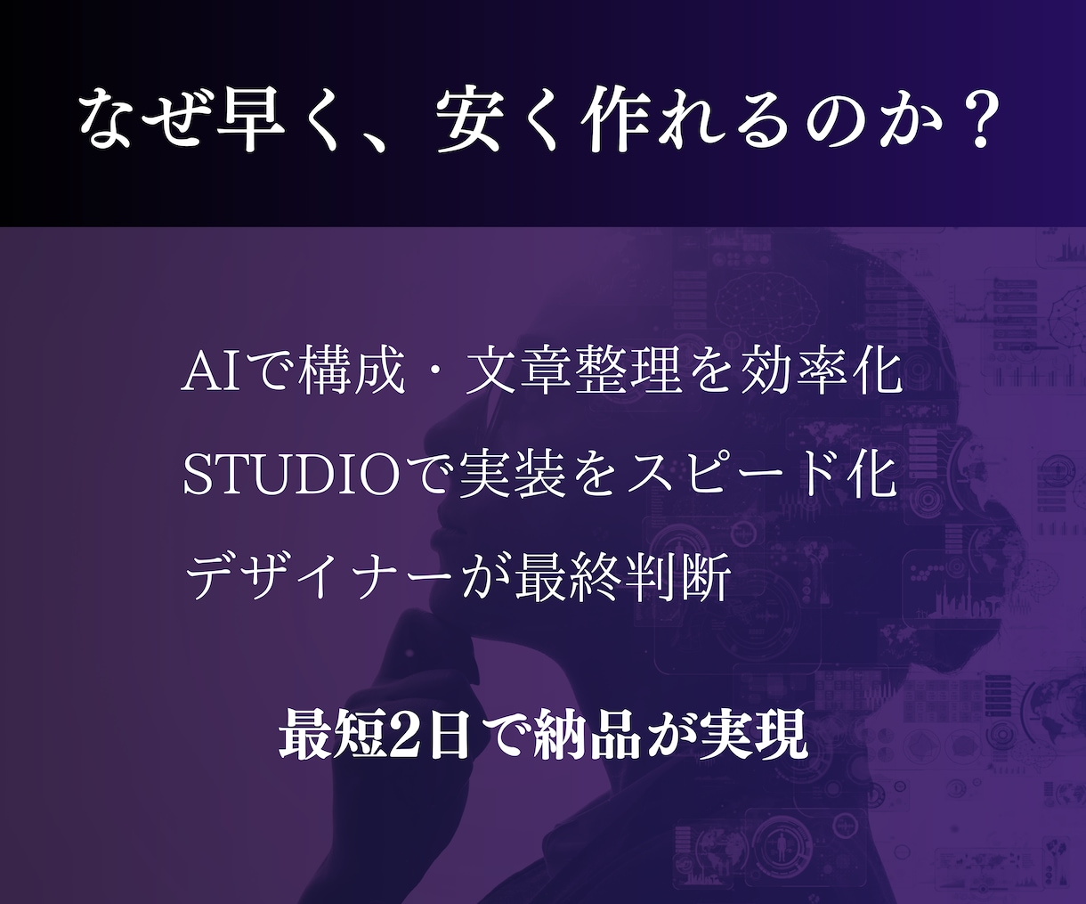 AI×起業家デザイナーがLPを制作します 最短2日・30,000円〜｜伝わるだけで終わらないLPを制作 イメージ3