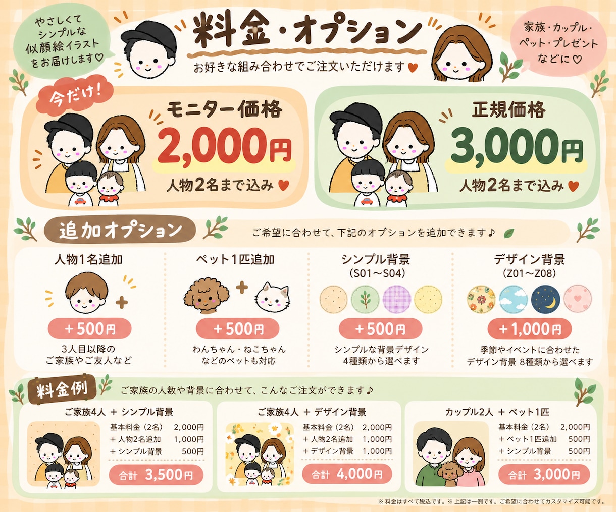 お写真からかわいい家族イラスト描きます 家族・カップル・ペットも♡大切な思い出を世界にひとつの一枚に イメージ4