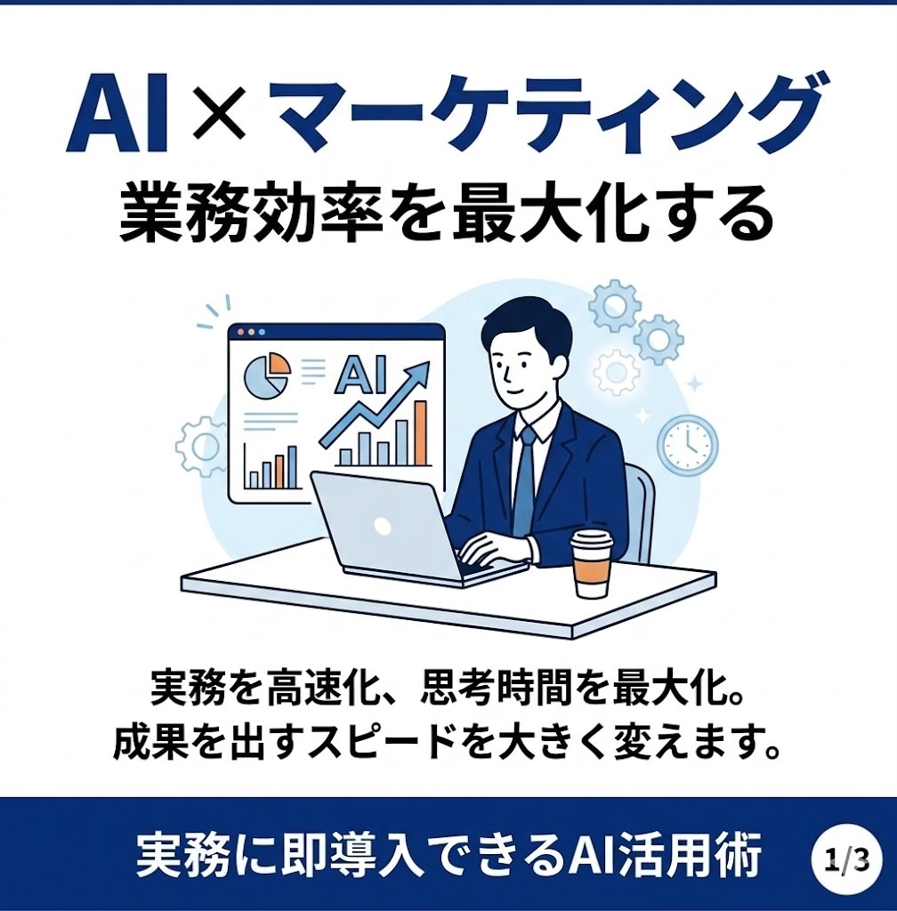 AI実践講座｜マーケ業務をAIで超効率化にします マーケ業務を変える使い方教えます イメージ1