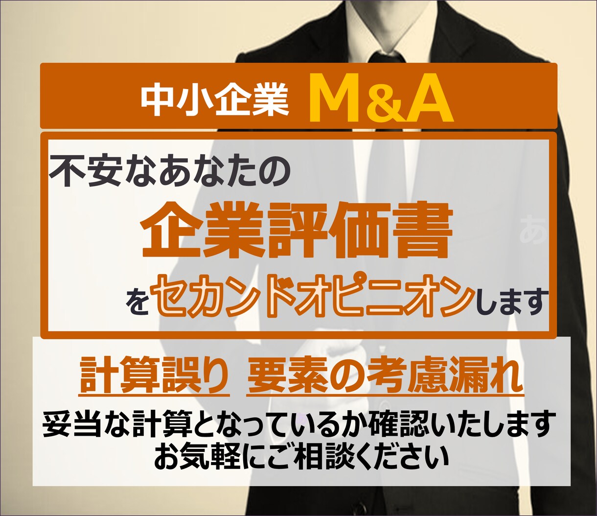 中小MA(事業譲渡含)向けの企業評価書を添削します ～中小M&Aの評価のプロが企業価値評価をセカンドオピニオン～ イメージ1