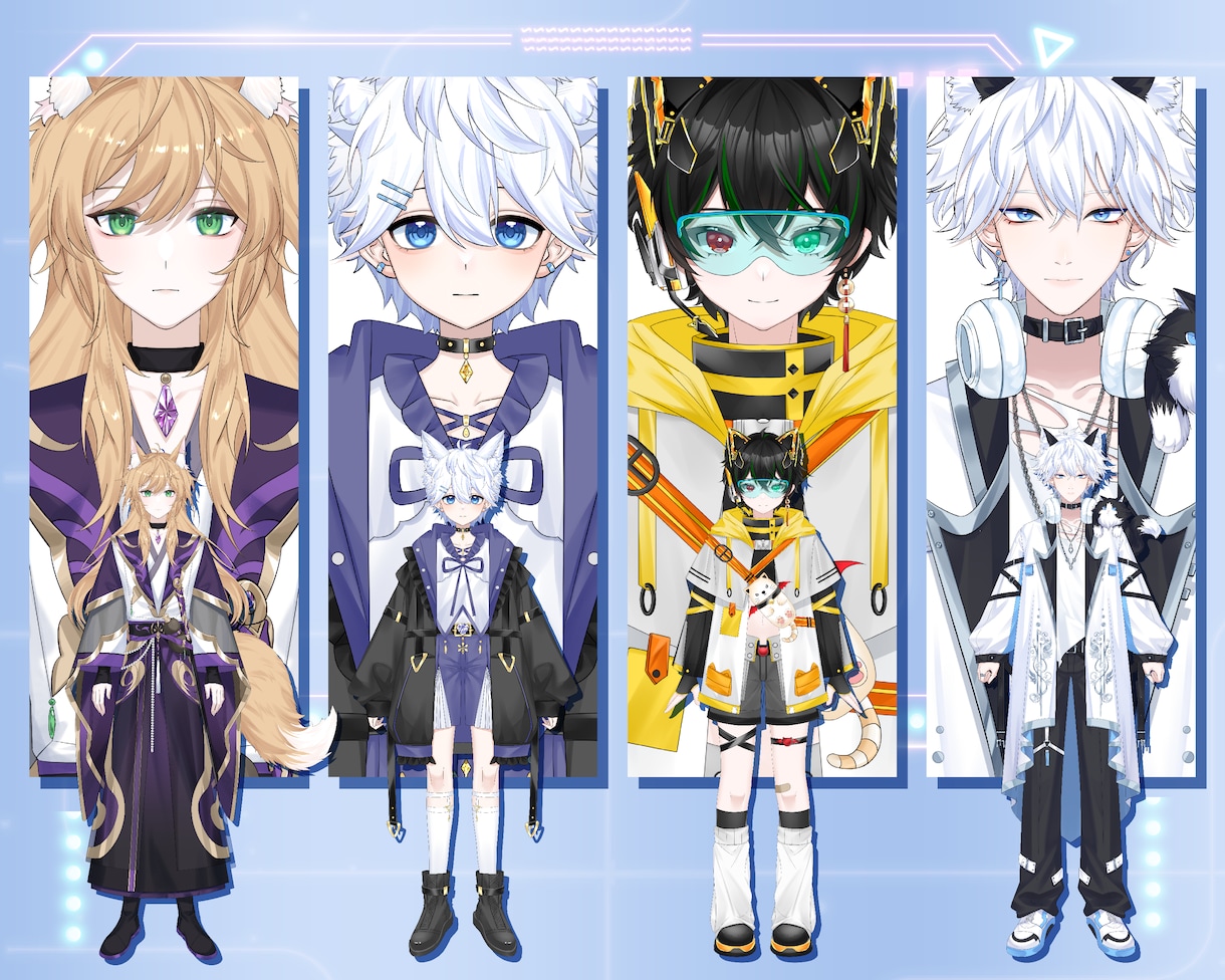 先着1名！イケメン男性Vtuberモデル制作します 著作権譲渡！修正無制限！表情８つ！企業並カスタムlive2d イメージ10