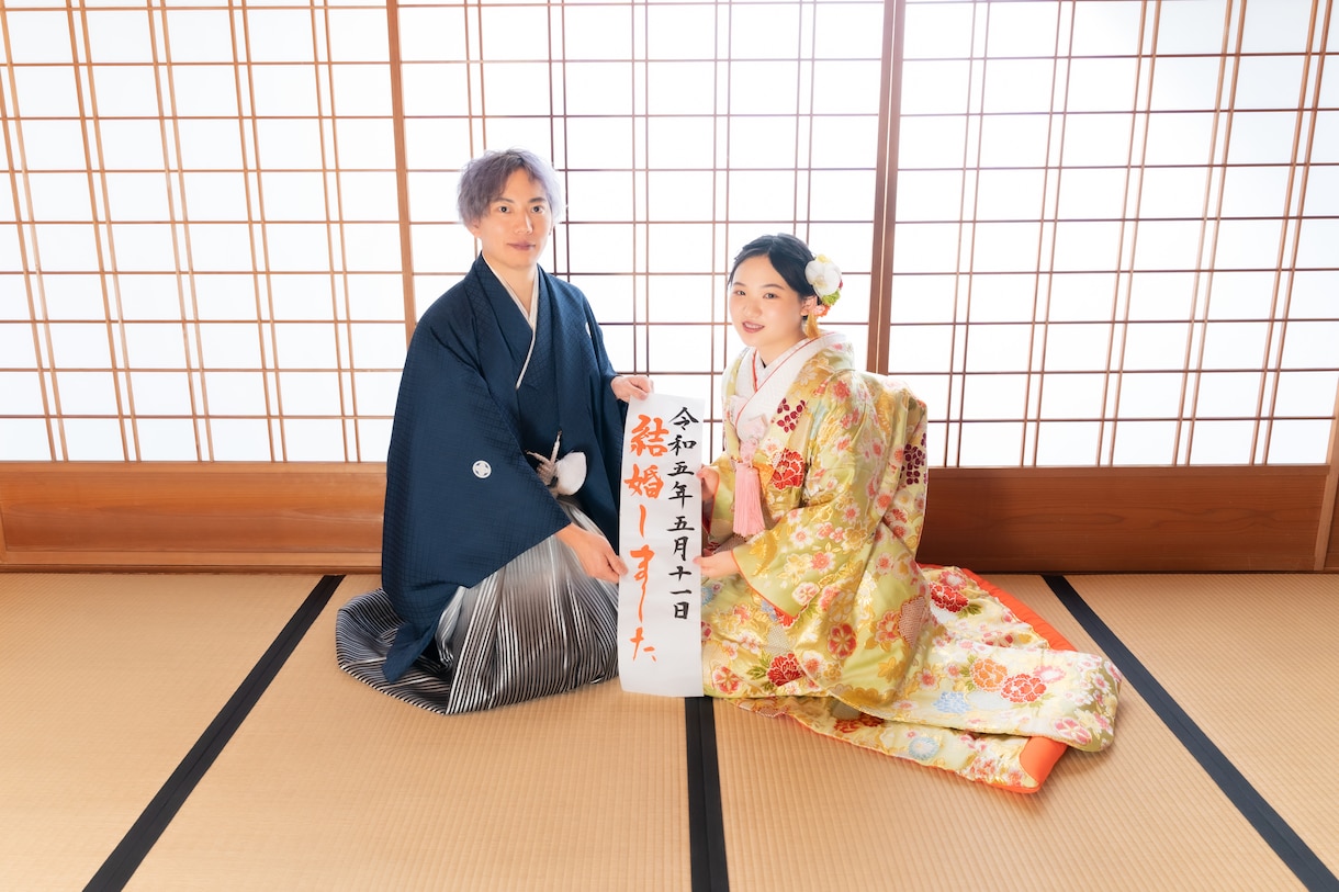 前撮りで映える書（掛け軸1枚おまけ付）を作成します ☆特別な前撮りを書でより特別にしてみませんか？ イメージ5