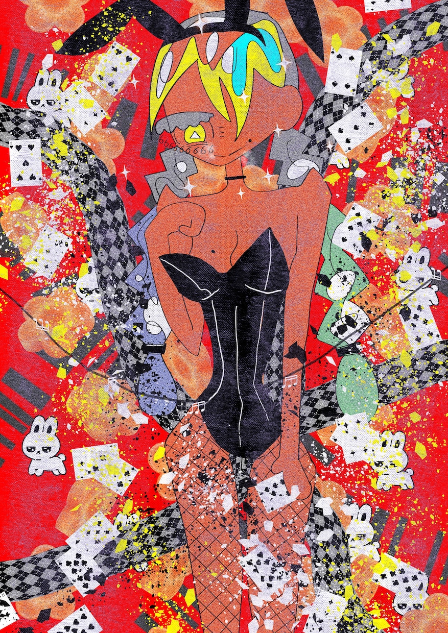 ボカロMV・ジャケのアートチックな一枚絵作ります アートチックでサブカルな一枚絵描きます。可愛くて不気味です イメージ7