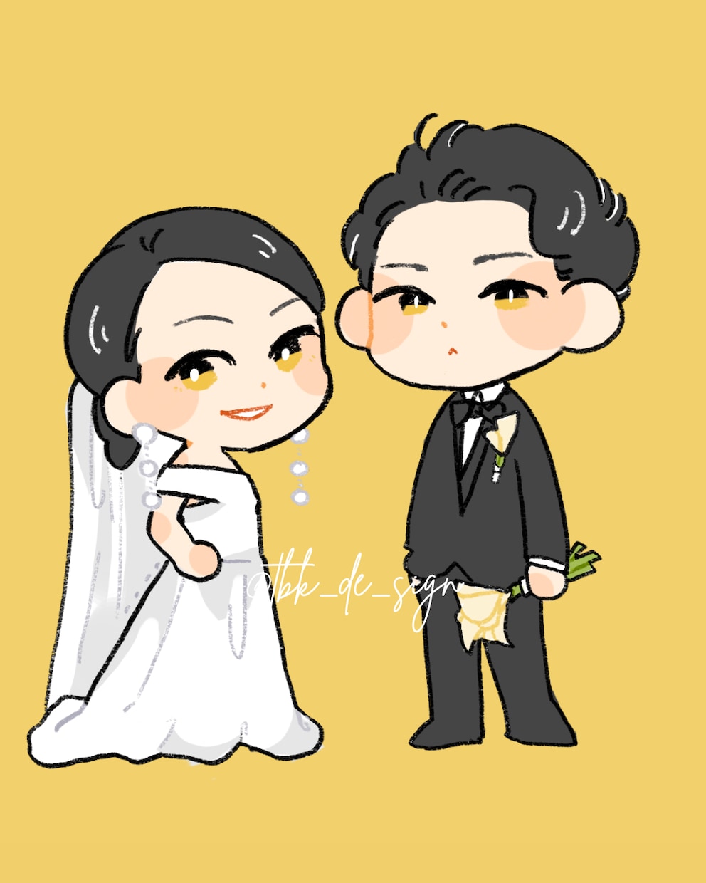 POPで可愛く変身♡デフォルメイラストを描きます 可愛くてポップなミニキャラ風の似顔絵イラストをお描きします イメージ2