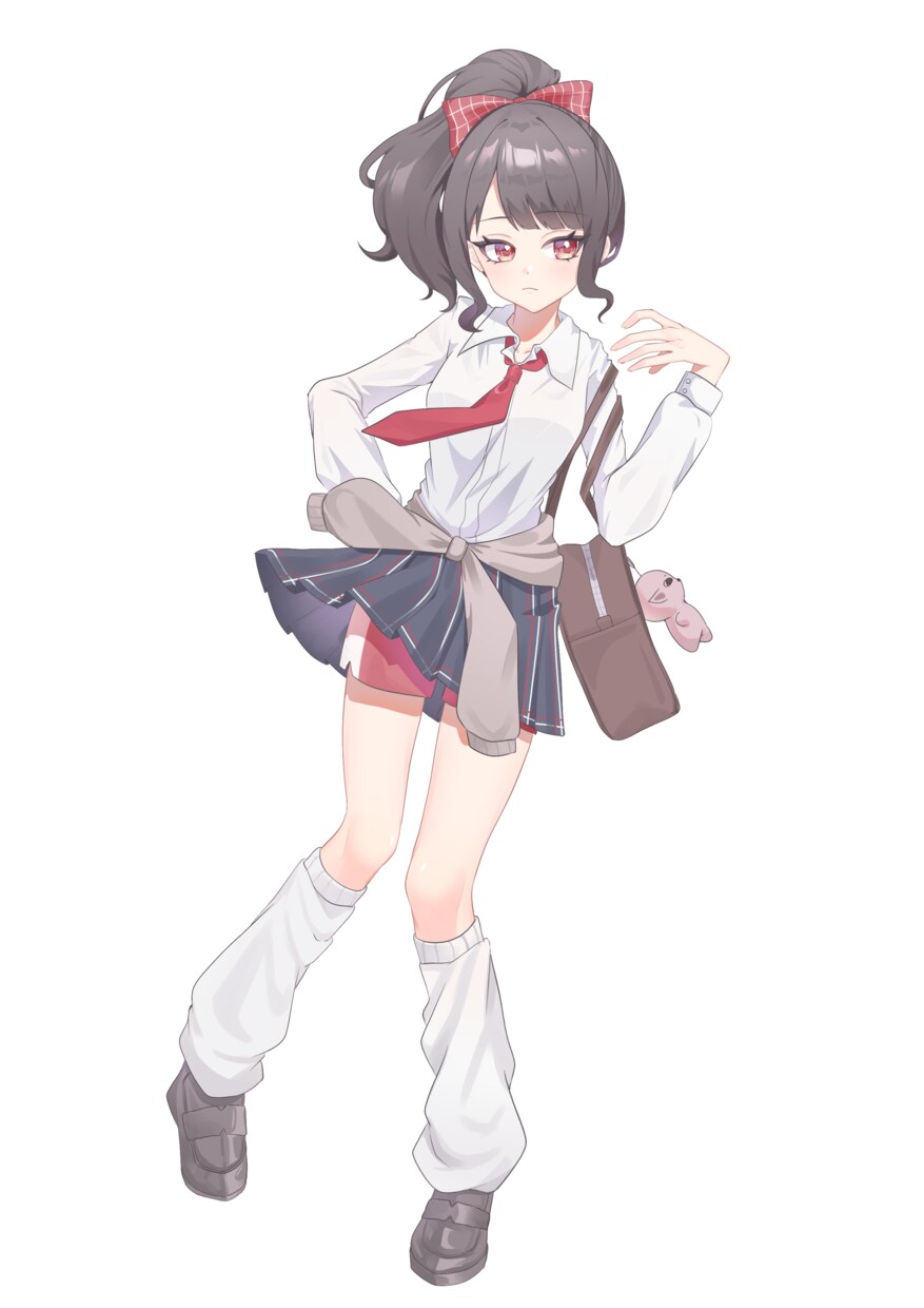 表情差分5種/若干無愛想なJKの立ち絵を販売します 背景透過済み/表情差分5種/全身立ち絵 イメージ2