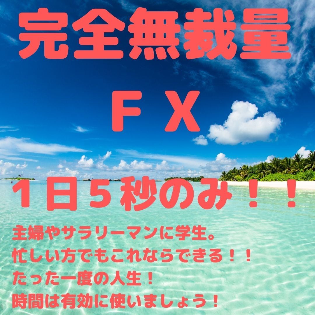完全無裁量　１日5秒完結型トレード教えます 資産運用会社社長直伝、お勤めの方、主婦、学生とどなたでもOK イメージ1