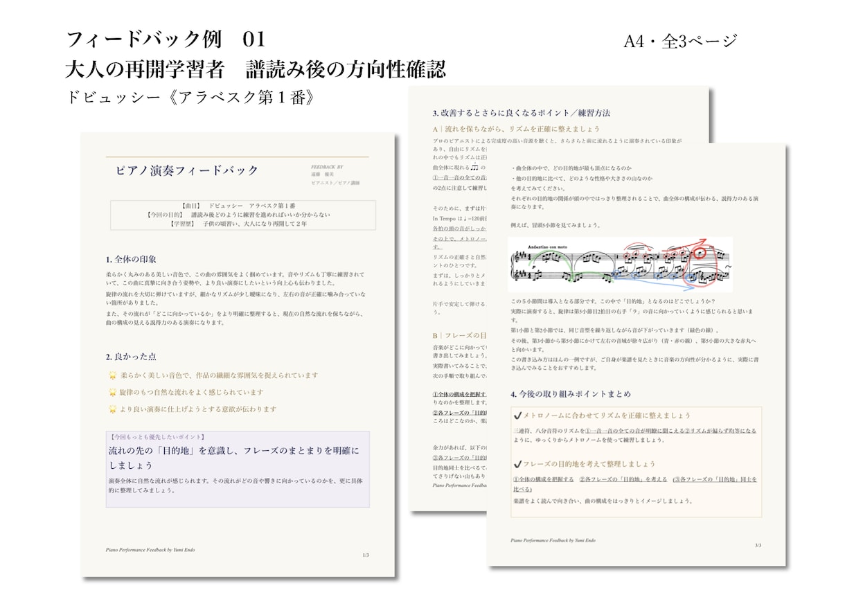 ピアノ演奏動画を音楽的に添削します 京芸・英国音大院最優秀修了｜改善点と練習法を具体的に イメージ2