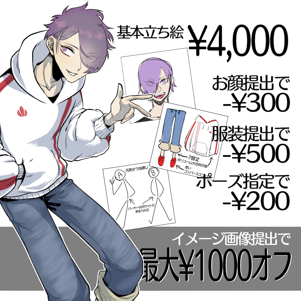 TRPGの立ち絵作成します はっきりとした線のパキッとしたイラストをご提供 イメージ2