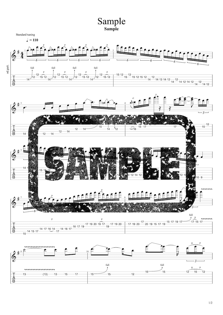 現役プロがギター&ベースのTAB譜を作成します 【セール中】どんな楽曲でもTAB譜を作成いたします♪ イメージ3