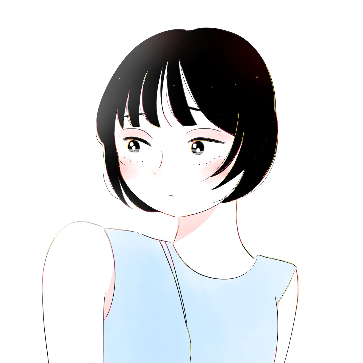 限定価格◎透明感・爽やかな女の子のイラスト描きます 黒髪清楚で透き通るような女の子のイラストが得意です！ イメージ2