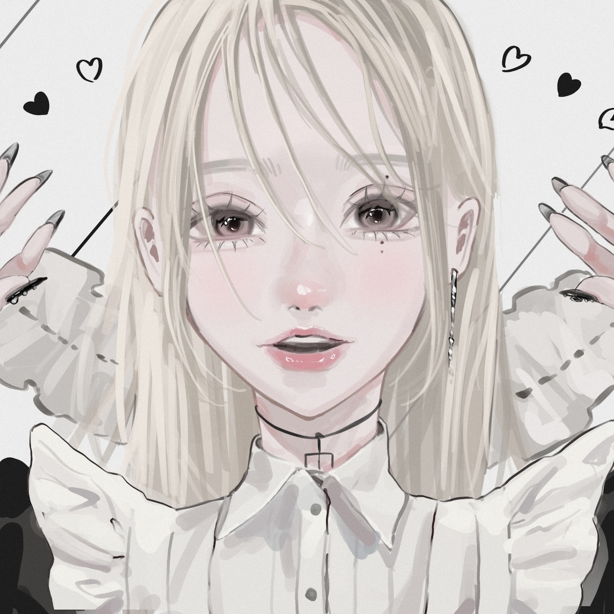 かわいい お洒落なイラスト制作します くすみカラー 肩上イラストを制作します イメージ1