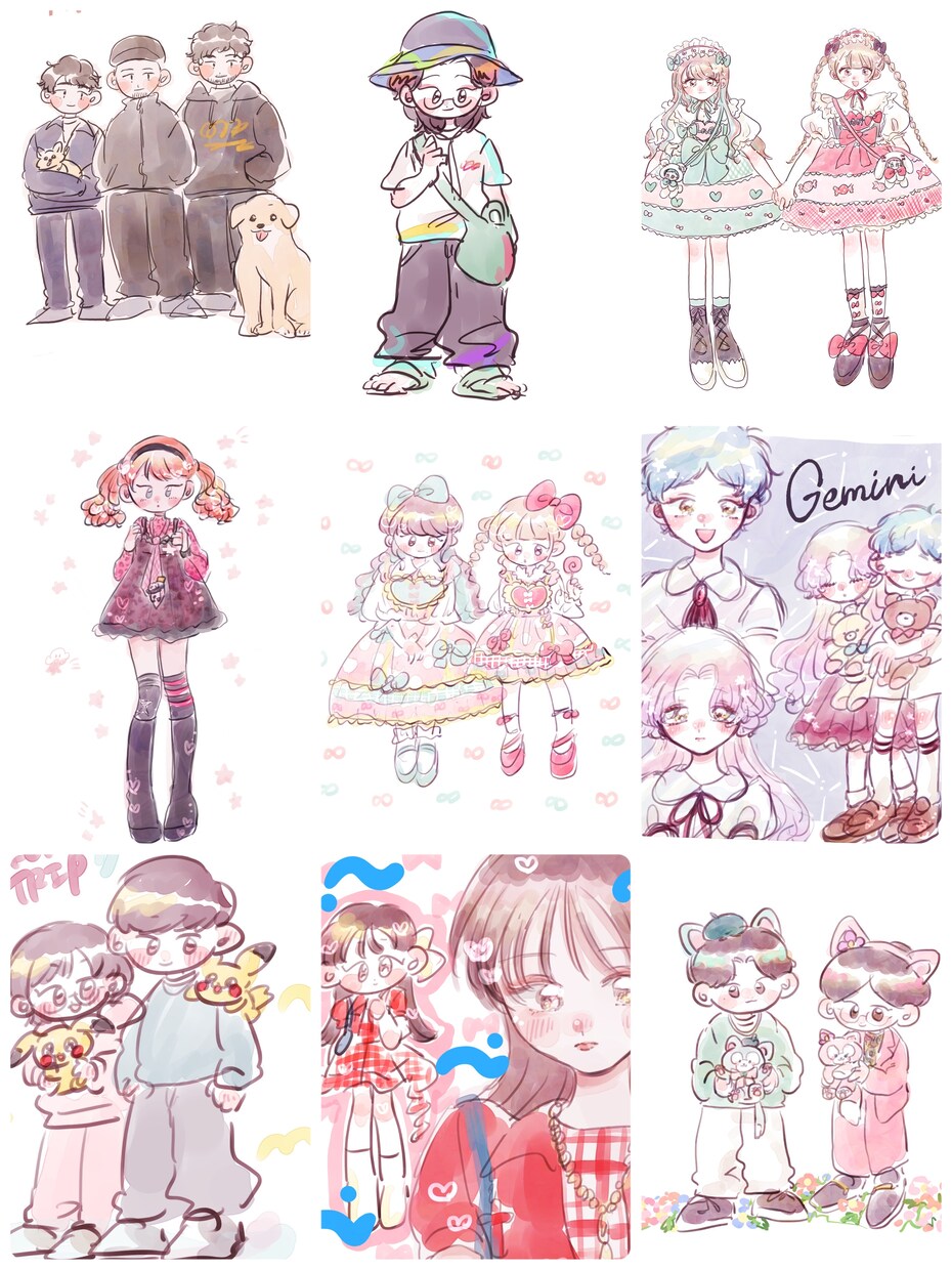 かわいいふわふわスナップイラストかきます コーディネートをかわいくイラスト化します！ イメージ1