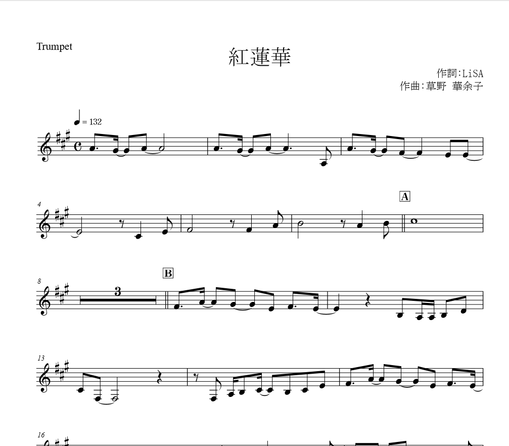 あなたの好きな曲を管楽器の楽譜に編曲します (例)あの曲をサックスで吹きたい!その楽譜つくります! イメージ1