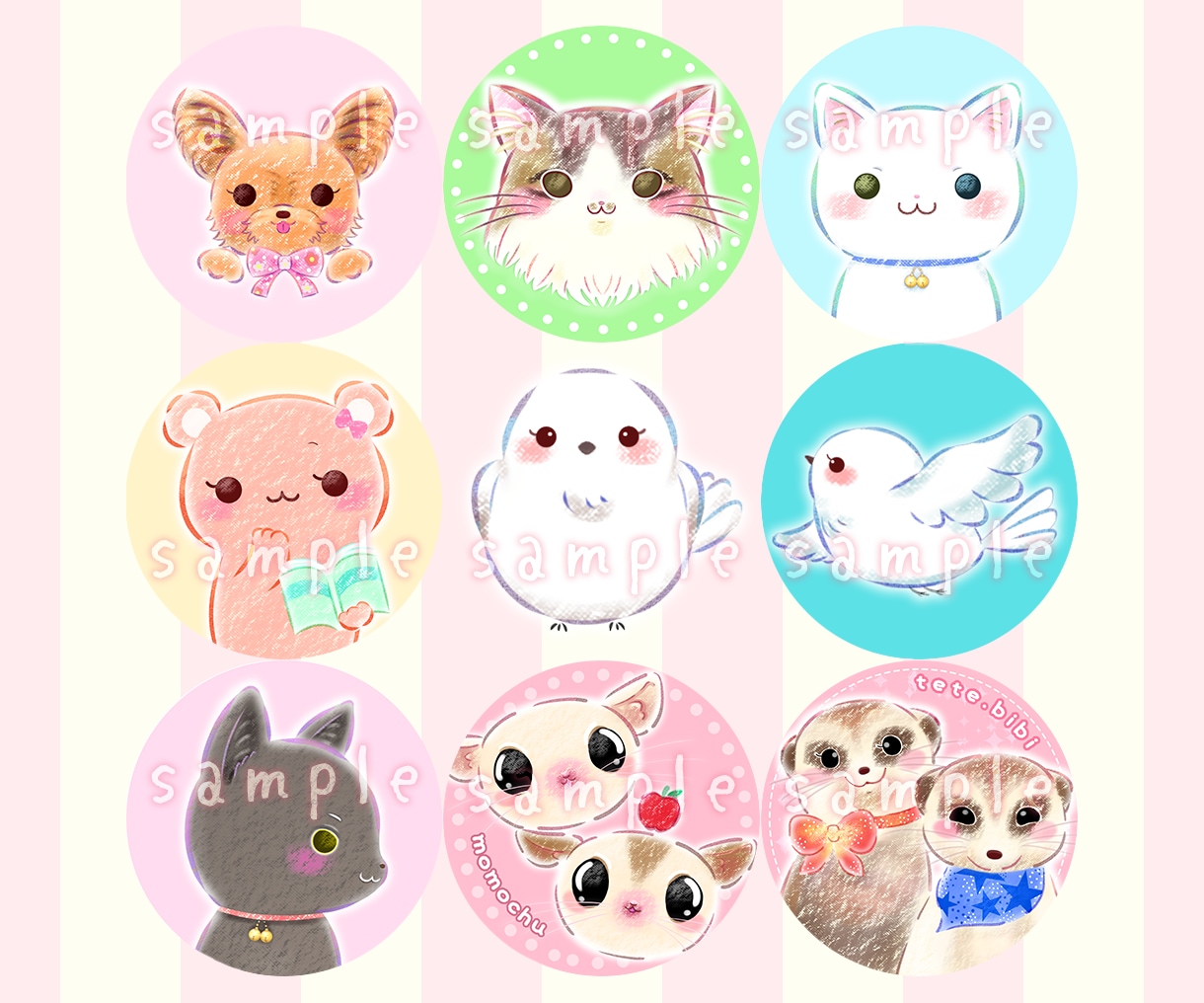 商用可◎ゆるふわ可愛い動物イラスト描きます ふんわり癒し系動物*アイコン動画インスタ挿絵など イメージ2