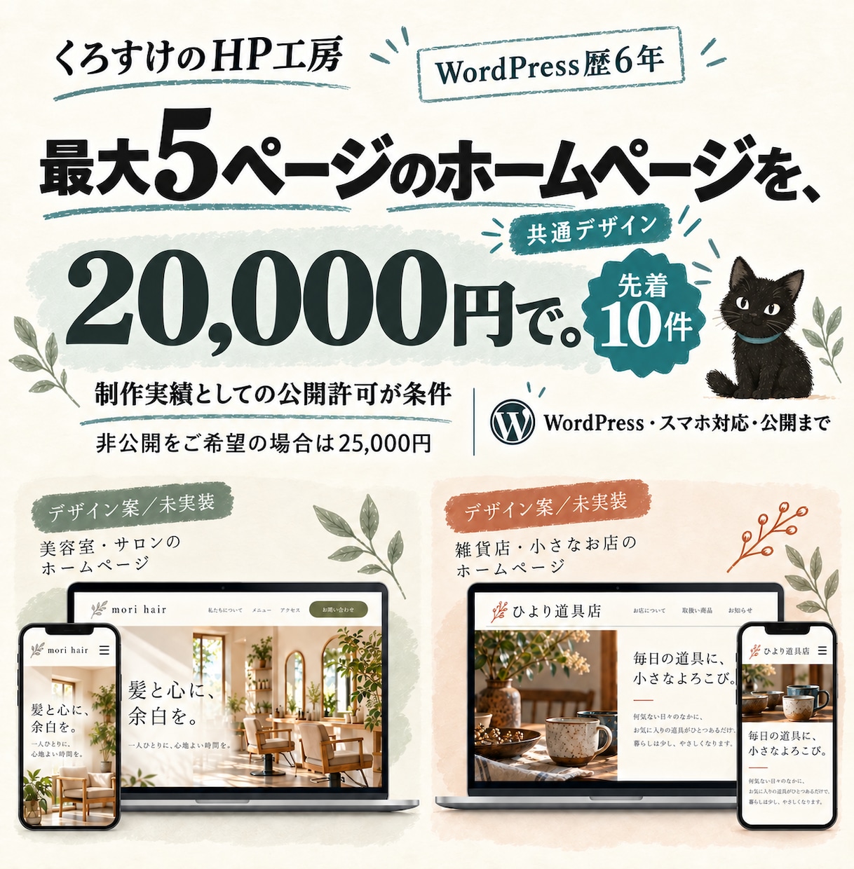 10枠限定！「伝わる」お店のホームページを作ります 何も決まっていなくても大丈夫！相談から一緒に進めましょう！ イメージ1