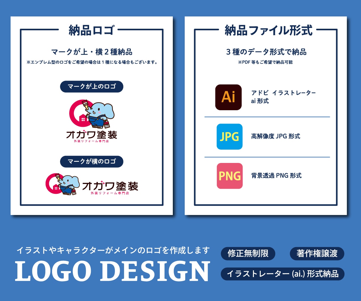 イラストやキャラクターがメインのロゴを作成します 3案提案・修正無制限・著作権譲渡・ai形式無料 イメージ2
