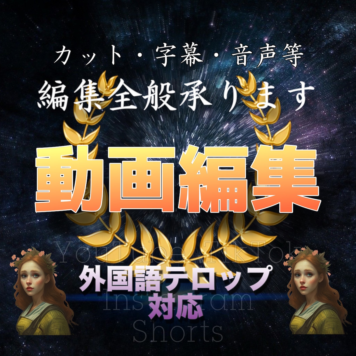 多言語対応！字幕など動画編集全般承ります 海外向けの動画編集も！！英語、中国語など！！ イメージ1