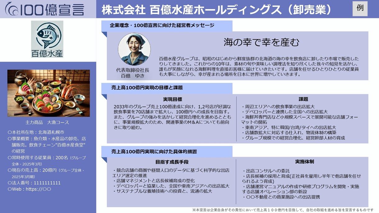 売上100億の第一歩！100億宣言をサポートします 成長加速化補助金の必須要件を専門家が完全サポート！ イメージ3