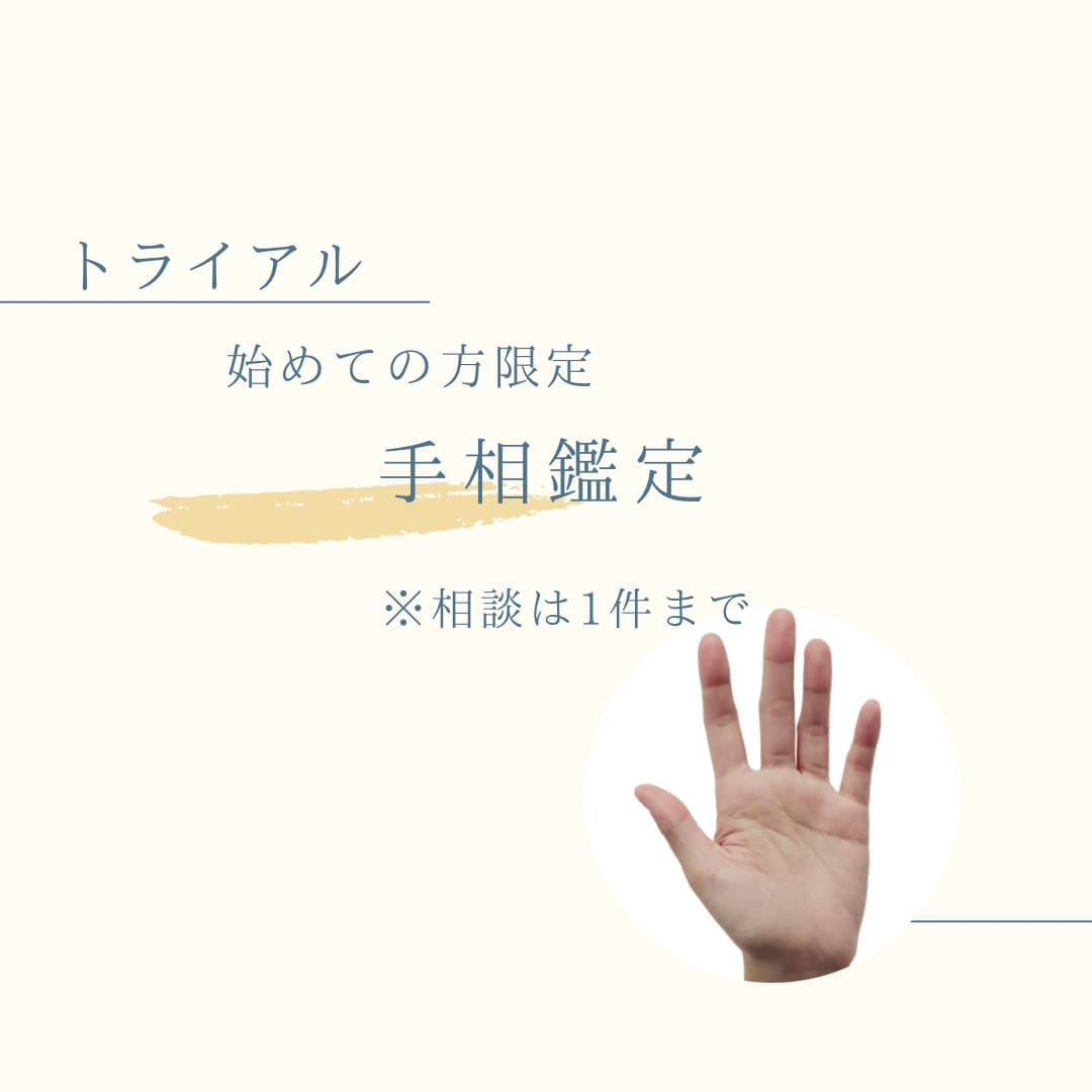 お試し価格で手相鑑定します 手相鑑定に興味があるけど購入するか迷われいる方はお試し下さい イメージ1