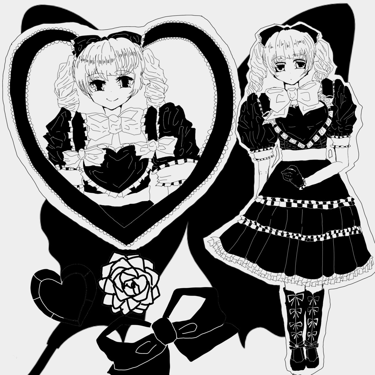 女の子の一枚絵描きます 主にゴシックロリータやロリータ、ゴスモチーフの女性 イメージ2