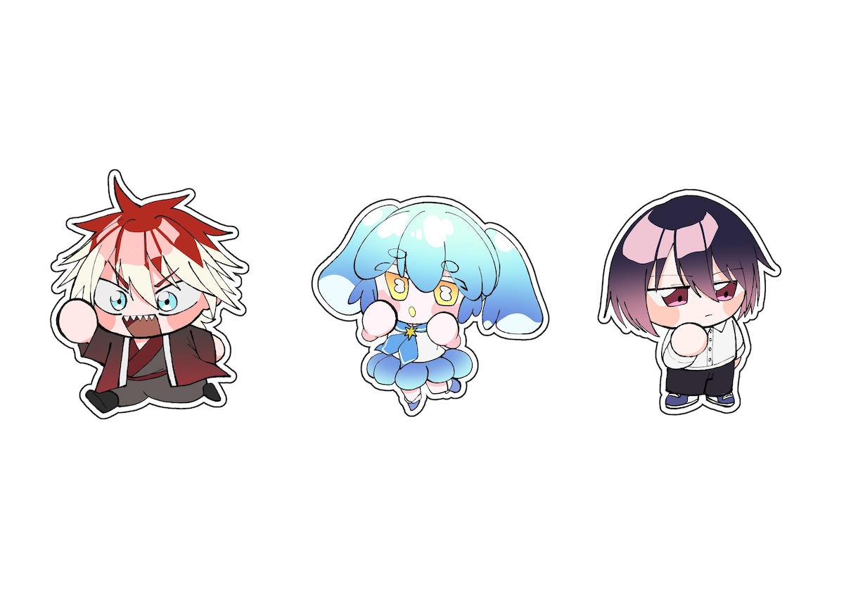 ちまっとしたミニキャラ描きます 可愛らしい二頭身くらいのミニキャラを作成します イメージ2