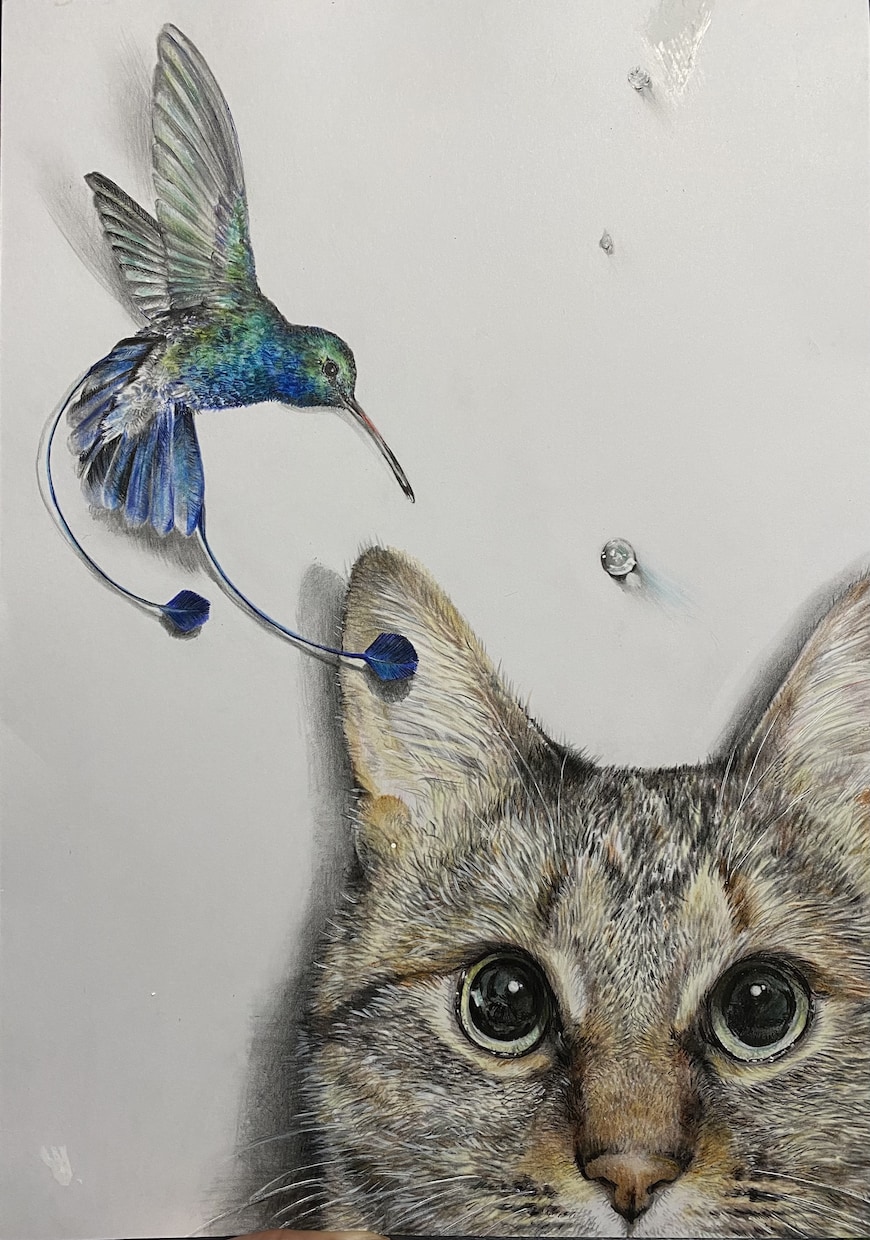 ペットの写真を、色鉛筆や水彩画でお描きします 精密に描きます。花など装飾も可能！プレゼントや記念にどうぞ。 イメージ2