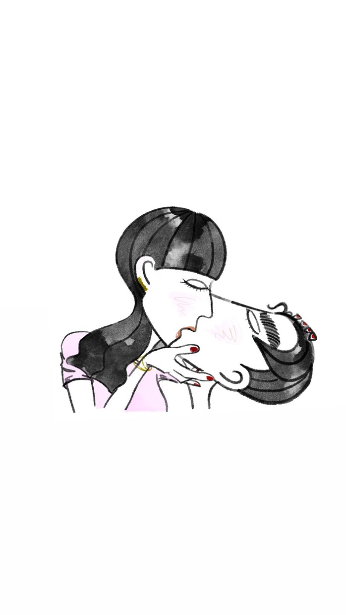カップルイラストかきます お二人の横顔でお洒落な抽象画をお描きします♡ イメージ3